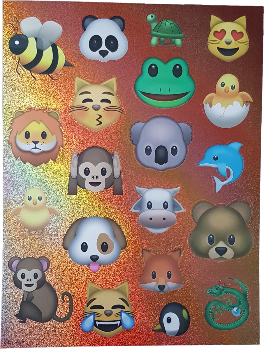 Glitter stickers Emoticon Animals